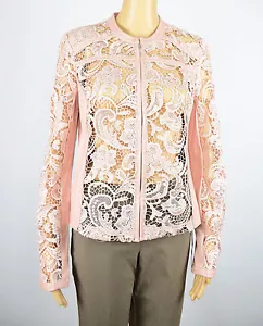 INC International Concepts Womens Blush Crochet Faux Trim Jacket Top Size S - Picture 1 of 6