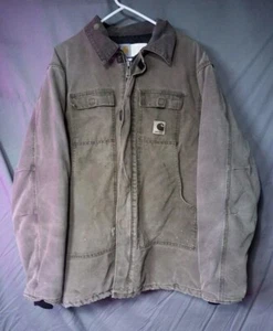 Vintage Carhartt Jacket Mens 2XLT Quilted Lined Barn Chore Detroit 90s Thrashed - Picture 1 of 17