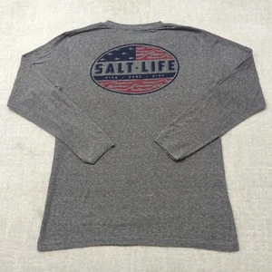 Salt Life T Shirt Mens XL Double Sided Rayon Blend Fishing Surf Dive Beach Gray - Picture 1 of 11