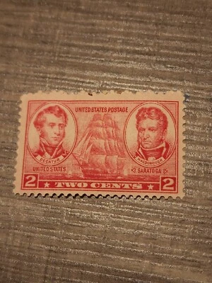 1936-1937 U.S. Sc # 791 2c NAVY Decatur Macdonough Saratoga Stamp Unused - #7439 - Image 1 of 3