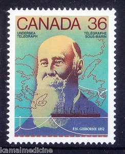 Canadá 1987 MNH, Frederick Gisborne, inventó el cable oceánico antiinducción  - Imagen 1 de 2