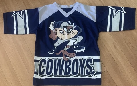 1998 Dallas Cowboys Looney Tunes Taz Tasmanian Devil Shirt /  Jersey Glasgow Cover