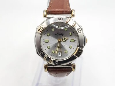 Reloj estilo buceo Infinity para mujer nuevo batería giratorio esfera plateada fecha 27 mm Foto 1 de 4