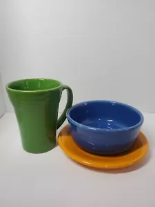 Fiesta ware bold colors 3 Piece Place Setting Dinnerware Plate Bowl Cup - Picture 1 of 12