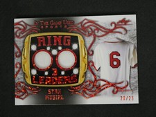 STAN MUSIAL 2022 LEAF IN THE GAME USED SPORTS 3 RING LEADERS  DUAL RELIC /25