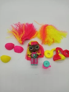 LOL Surprise Doll Glow Girl Hair Wigs Vibes Hot Pink/Neon Yellow Accessories - Picture 1 of 1