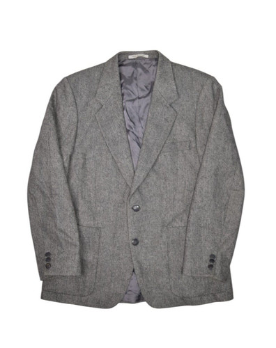 SAINT LAURENT (YSL) Giacca Yves Saint Laurent uomo 40 grigio lana blazer cappotto sportivo spina di pesce YSL