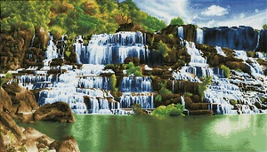 Diamond Dotz Diamond Painting Kit - Pongour Waterfall - Picture 1 of 1