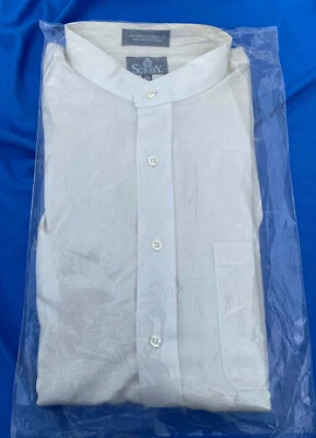 Camisa de vestir Surrey manga larga abotonada sin cuello talla grande - Color crema Foto 1 de 3
