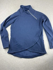 Athleta Sweater Womens Small Pullover Enchanted Blue Mock Neck Zip Lined - Picture 1 of 6