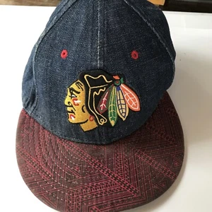 Chicago Blackhawks New Era 9FIFTY NHL Denim Red Snapback Fit Hat Cap - Picture 1 of 9