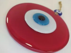 Massive rote Evil Eye Glasperle 12cm Anhänger Charm Türkisches Amulett Boho Wohndeko - Bild 1 von 9