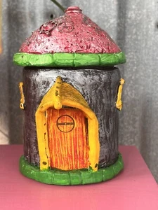 Handmade Fairy House Recycled Glass Candy Dish Stash Jar OOAK Shelia Howe - Picture 1 of 24