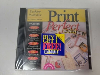 Print Perfect Gold CD SEALED Windows 95 Windows 98 - Image 1 of 4