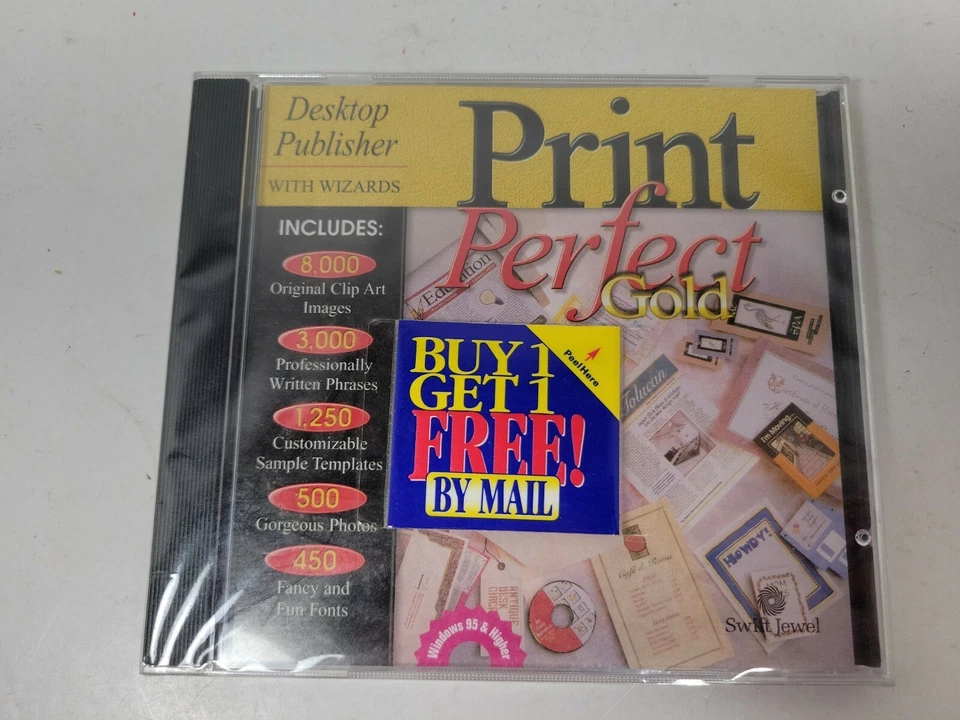 Print Perfect Gold CD SEALED Windows 95 Windows 98 - Image 1 of 4
