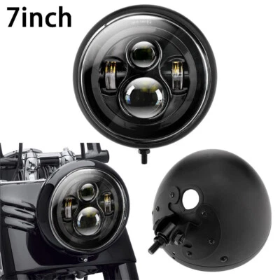 Cubo de carcasa de faro DRL alto/bajo LED de 7 pulgadas para Yamaha V-Star XVS 1100 950 Foto 1 de 4