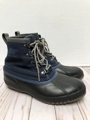 SOREL Cheyenne II Waterproof Duck Boots Men’s Sz 7.5 Navy/Blk NM2340 ~ NICE PAIR - Image 1 of 4