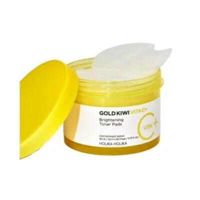 HOLIKA HOLIKA Gold Kiwi Vita C+ Brightening & Smoothing Toner Pads-80 CT. - NEW! - Image 1 of 4