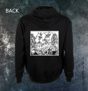 Memento Mori Full Zip Hoodie Danse Macabre Dance of Death Remember Skull Occult - Picture 1 of 7