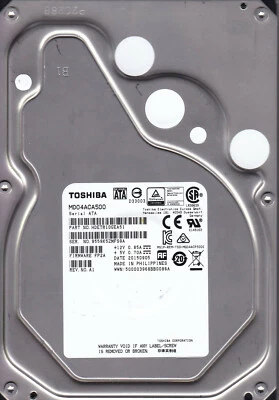 Toshiba MD04ACA500 / HDETR10GEA51 FP2A REV A1 SEP 2019 5TB 3.5" SATA HDD A11-02 - Image 1 of 2