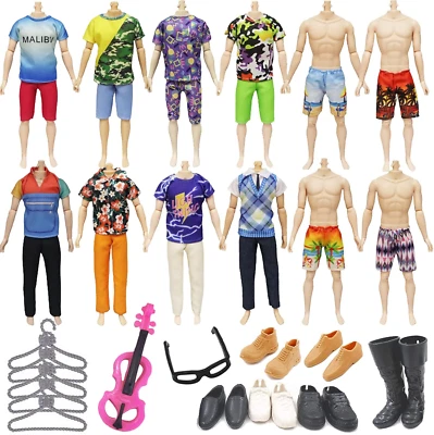 14 PCS Doll Clothes and Accessories Compatible with Ken Dolls, 3 Casual Random  - Image 1 of 4