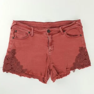 CP Jeans pantaloncino donna denim junior taglia 13 pizzo applique sbiadito orlo sfilacciato - Foto 1 di 16