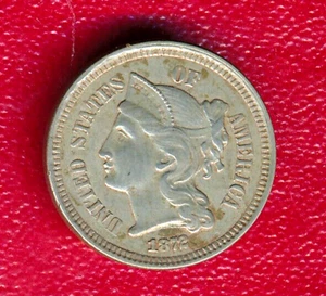 1872 THREE CENTS NICKEL **CHOICE ABOUT UNCIRCULATED** FREE SHIPPING!! - Picture 1 of 2