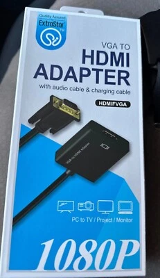 Cavo Adattatore Convertitore da VGA Maschio a HDMI Femmina Mini Jack Monitor Pc - Immagine 1 di 2