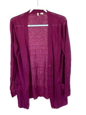 Cárdigan suéter para mujer Anthropologie MOTH pequeño/pequeño bolsillo mezcla de lino Foto 1 de 2