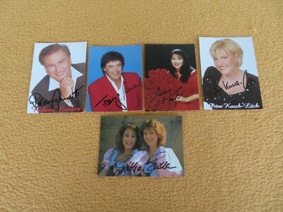 5 Autogrammkarten alte Stars der Volksmusik u.a Tony Marshall Roland Neudert - Bild 1 von 4