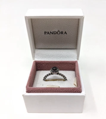 Pandora Plata de Ley 925 con Burbujas de Piedra Lunar Gris Anillo Talla 56 Nuevo en Caja Foto 1 de 4
