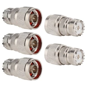 5Pcs RF N Male to UHF Female Adapter N Connector to PL-259 SO-239 Connectors - Picture 1 of 11