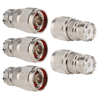 5Pcs RF N Male to UHF Female Adapter N Connector to PL-259 SO-239 Connectors  - Image 1 of 4