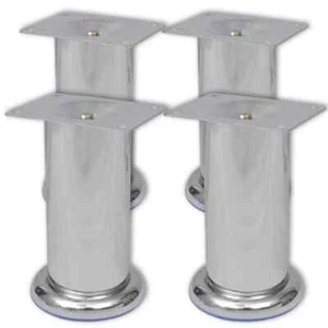 4 x Möbelfuß Sofafuß Sockelfuß Chrom rund 120 mm - Bild 1 von 3