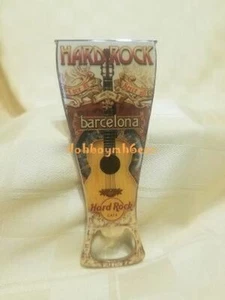 Hard Rock Cafe Barcelona Spain Guitar Magnet Bottle Opener - Picture 1 of 1