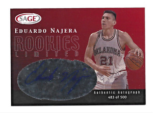 Eduardo Najera AUTOGRAPH RC Oklahoma Sooners 2000 Sage AUTO Basketball NBA Card