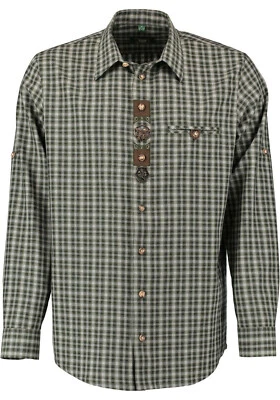 Herren - Jagdhemd Outdoor - Freizeit  kariert dunkelgrün OS-Trachten - Bild 1 von 4