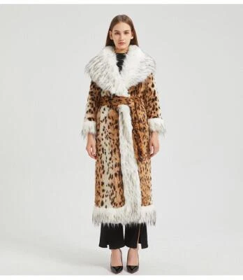 2024 Long Fox Fur Coat Leopard Fur Coats Women Winter Warm Retro Thicken Jacket - Image 1 of 2