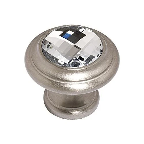 Alno C211-CLR/SN 施华洛世奇水晶 1 1/4 英寸水晶刀缎镍 — 第 1/1 张图片