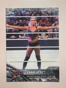 2017 Topps WWE - Charlotte Flair - SummerSlam Wrestling Trading Card - Foto 1 di 2