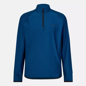 BOSS Sweatshirt Mens Dark Blue Quarter Zip Top With Logo - Sweat Active Size XL - Picture 1 of 6