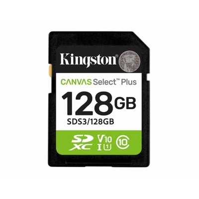 Kingston Canvas Select Plus  SDS3/128GB V30 128Gb Sd Class 10 Uhs-I U3 Flash Car - Image 1 of 1