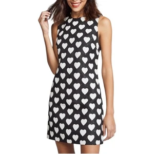 Alice + Olivia Black & White Heart Minikleid Damen 0 Pailletten Valentine NEU - Bild 1 von 9
