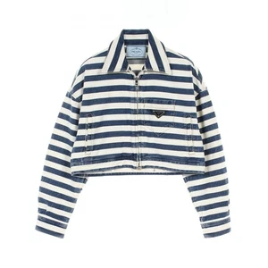 Chaqueta de mezclilla PRADA GFB288 algodón blanco marino talla 38 usada para ... - Imagen 1 de 9