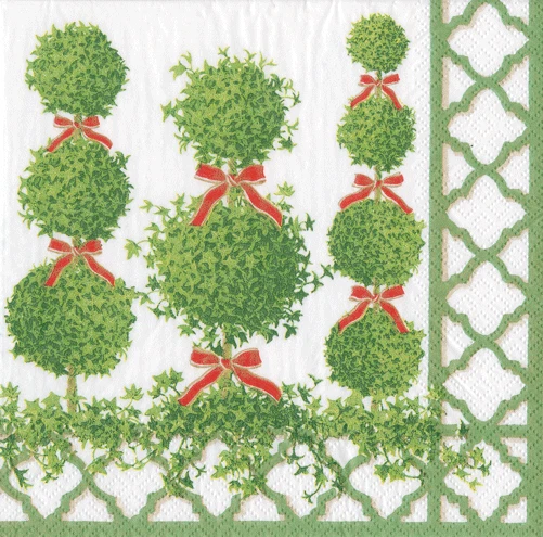 Caspari - Servilletas de cóctel de papel Topiaries Foto 1 de 1