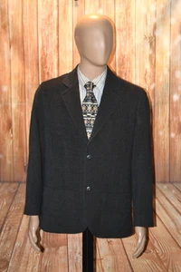 Tommy Bahama Men Dark Gray Birdseye 2 Button Sports Coat Sz L - Picture 1 of 10