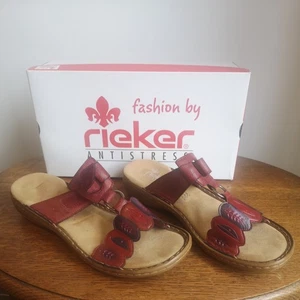 Rieker Antistress Ladies Slip On Sandals/Mules - Size 7 - White - Wedge Heel.VGC - Picture 1 of 11
