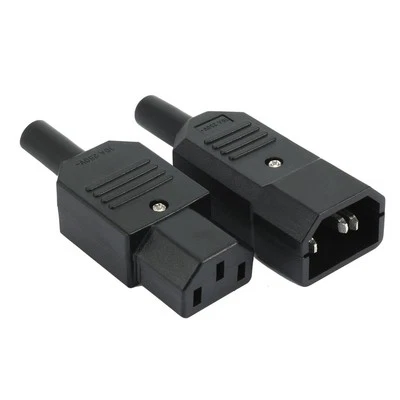 uxcell 1Pair AC250V 10A 3 Pins Terminals Panel Mount IEC C14 Male C13 Female - Image 1 of 4