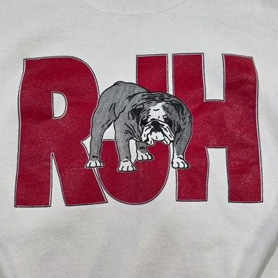 Винтажная толстовка черлидера бульдога 90-х Fruit of the Loom белая RHU - Изображение 1 из 4