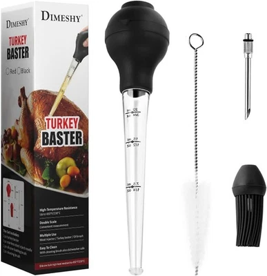 Turkey Baster Food-Grade Detachable Bulb with Needle, Brush & Cleaner for Meat - Image 1 of 4